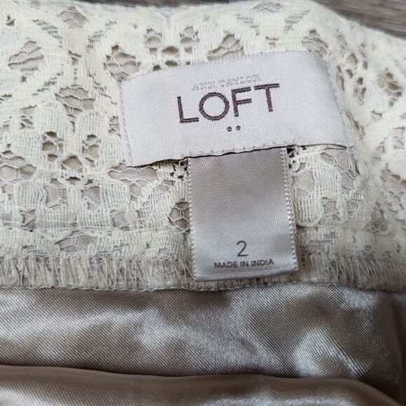 LOFT cream colored lace skirt size 2 - Picture 6 of 10